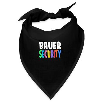 Colorful Bauer Security Rainbow Lettering Logo - Bandana Dreieckstuch - Schwarz - Vorne