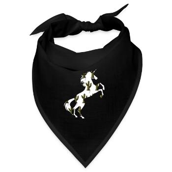 Viele kleine Kakteen Einhorn Shirt Kakteen Sukkulenten - Bandana Dreieckstuch - Schwarz - Vorne