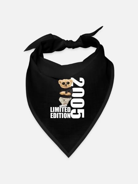 Limited Edition 2005 Bär Bären Geburtstag 2005 - Bandana Dreieckstuch - Schwarz
