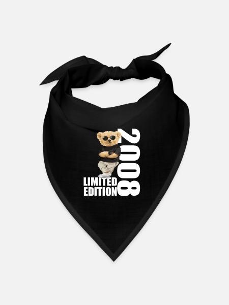 Limited Edition 2008 Bär Bären Geburtstag 2008 - Bandana Dreieckstuch - Schwarz
