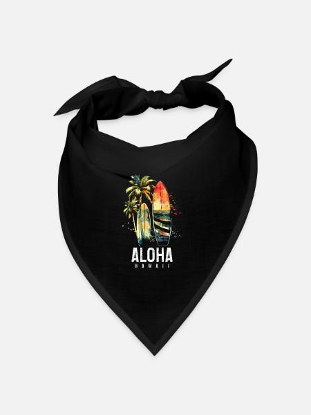 Hawaii Surfen Vintage Surfer Geschenk - Bandana Dreieckstuch - Schwarz