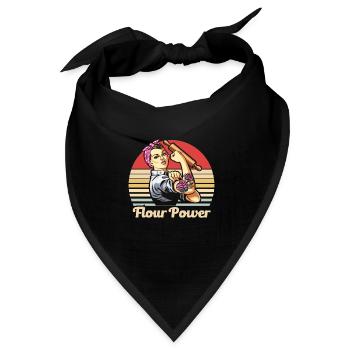 Bäcker Bäckerein Backwaren Backen Geschenk - Bandana Dreieckstuch - Schwarz - Vorne
