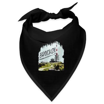 Brocken Sendeanlage und Brockenhaus - Bandana Dreieckstuch - Schwarz - Vorne