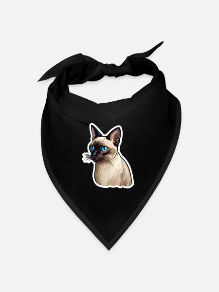 Siamkatze - Bandana Dreieckstuch - Schwarz