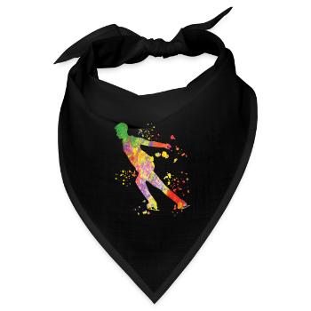 Eiskunstläufer Schlittschuhlaufen Eiskunstlauf - Bandana Dreieckstuch - Schwarz - Vorne