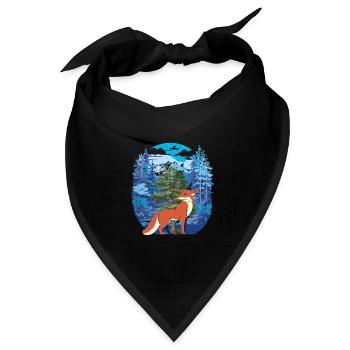 Fuchs Füchse Wald - Bandana Dreieckstuch - Schwarz - Vorne