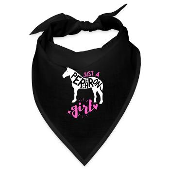 Nur ein Percheron-Mädchen | Pferderasse Frauen Tochter - Bandana Dreieckstuch - Schwarz - Vorne