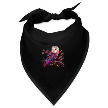 barn owl vintage - Bandana Dreieckstuch - Schwarz - Vorne