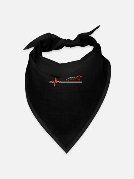 Paragleiter Paragleiten Ekg Heartbeat - Bandana Dreieckstuch - Schwarz