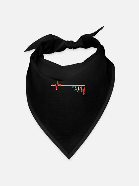 Klettern Kletterer Ekg Heartbeat - Bandana Dreieckstuch - Schwarz
