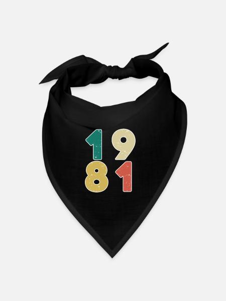 1981 - Jahrgang 1981 - Baujahr 1981 - Bandana Dreieckstuch - Schwarz