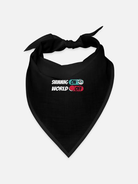 Schwimmen Schwimmer Swimming On World Off - Bandana Dreieckstuch - Schwarz