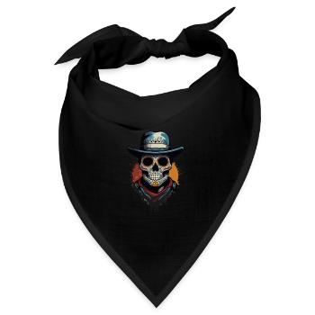 Dia De Muertos Zuckerschädel Mexiko Feiertag - Bandana Dreieckstuch - Schwarz - Vorne
