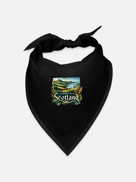 Ich wäre lieber in Schottland Urlaubsurlauber - Bandana Dreieckstuch - Schwarz