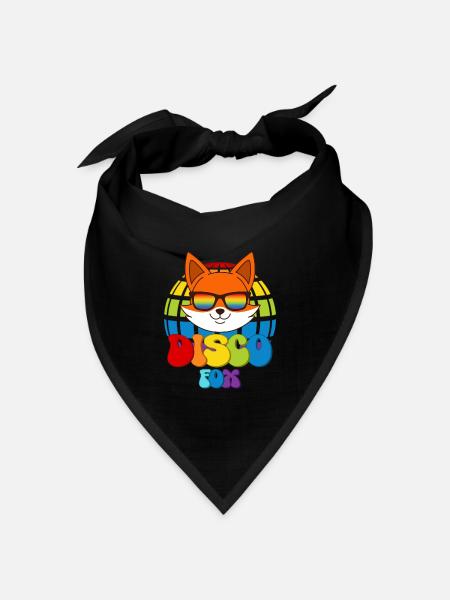 Disco Fox Discokugel Fuchs Sonnenbrille Discofox - Bandana Dreieckstuch - Schwarz