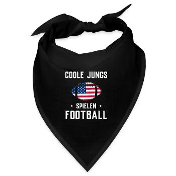 American Football Tshirt Herren Kinder Football - Bandana Dreieckstuch - Schwarz - Vorne