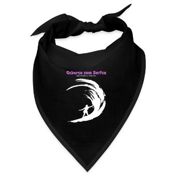 Zum Surfen geboren - Bandana Dreieckstuch - Schwarz - Vorne