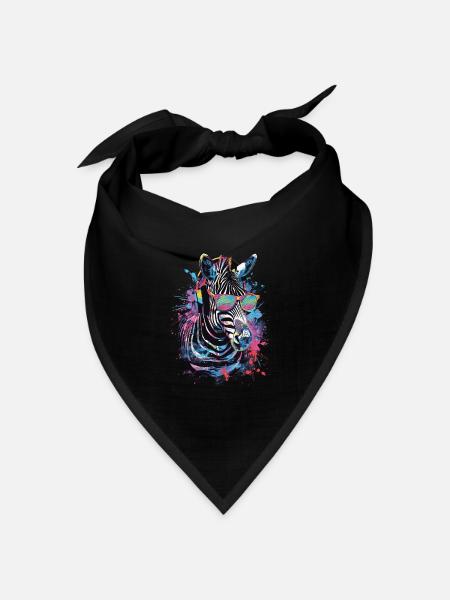 Zebra - Bandana Dreieckstuch - Schwarz
