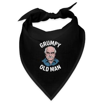 Grumpy Old Man Lustiger Spruch - Bandana Dreieckstuch - Schwarz - Vorne