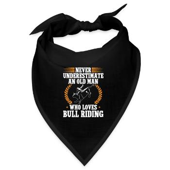 Bullenreiter Rodeo Western Cowboy Bull Riding - Bandana Dreieckstuch - Schwarz - Vorne