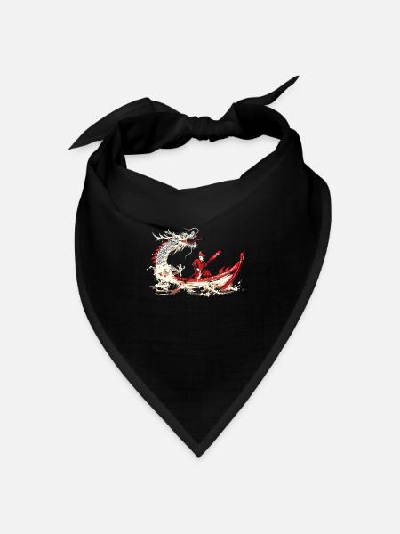 Lustiges Drachenboot-paddel - Bandana Dreieckstuch - Schwarz