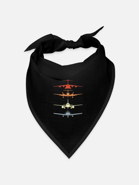 Vintage Flugzeugmodelle - Bandana Dreieckstuch - Schwarz