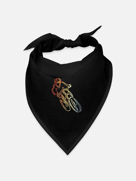 Mountainbike Trial Skizze - Bandana Dreieckstuch - Schwarz