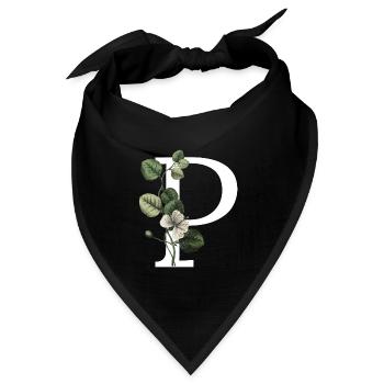 Buchstabe P Grüne Botanik - Bandana Dreieckstuch - Schwarz - Vorne