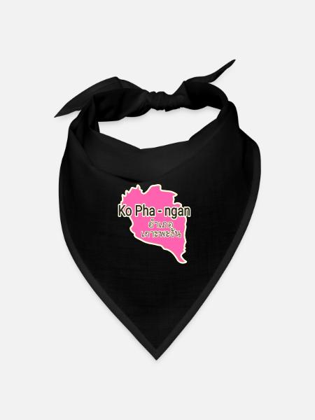 Koh Phangan Insel Karte - Bandana Dreieckstuch - Schwarz