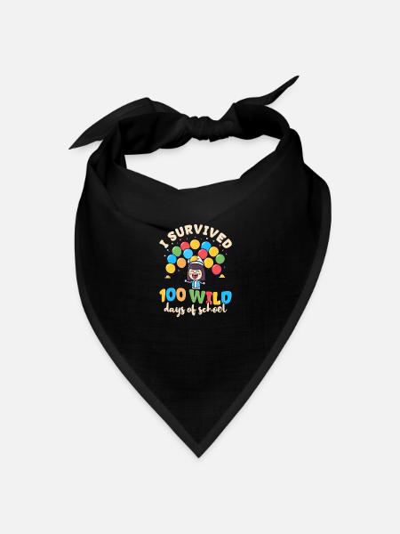 100 Tage in der Schule 100 wilde Tage überlebt - Bandana Dreieckstuch - Schwarz