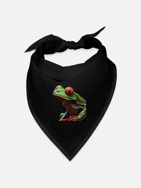 Rotaugenlaubfrosch - Bandana Dreieckstuch - Schwarz