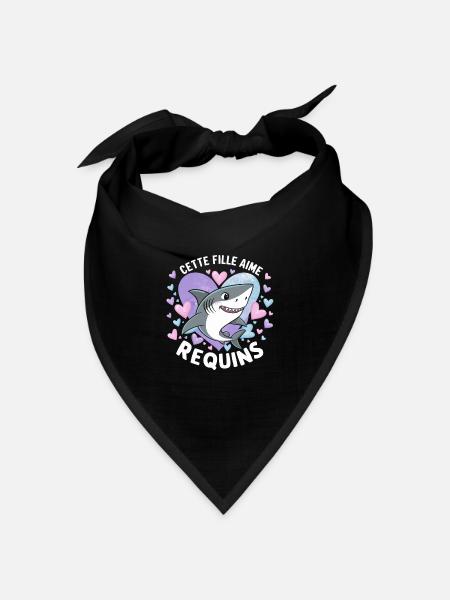 Nur ein Mädchen, das Haie liebt Lustiges Geschenk - Bandana Dreieckstuch - Schwarz