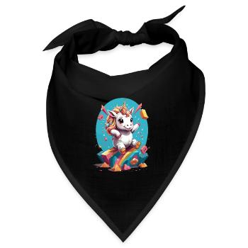 Einhorn Liebhaber Design Lustige Einhörner - Bandana Dreieckstuch - Schwarz - Vorne