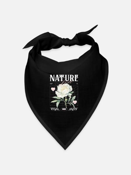 Nature Love Rose - Bandana Dreieckstuch - Schwarz