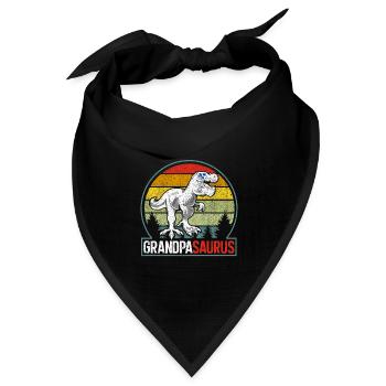 Opasaurus T Rex Dinosaurier Opa Saurus - Bandana Dreieckstuch - Schwarz - Vorne