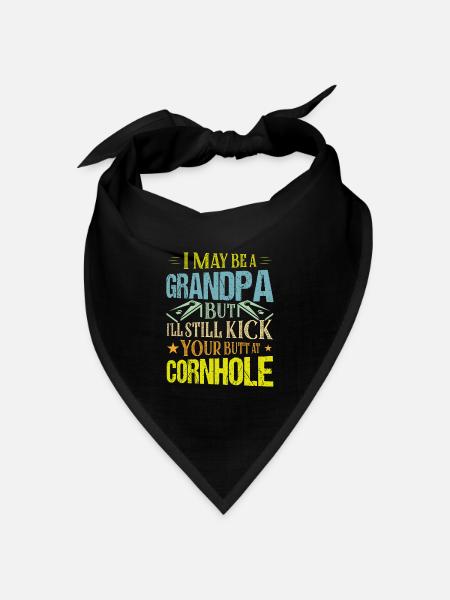 Funny Grandpa Cornhole Player Bean Bag Toss - Bandana Dreieckstuch - Schwarz