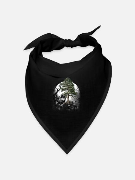 Wald Rabe Raben Krähe Krähen Waldbewohner Dark - Bandana Dreieckstuch - Schwarz