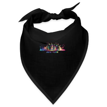 NewYorker Skyline New York - Bandana Dreieckstuch - Schwarz - Vorne
