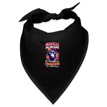 Affenliebhaber Affen sind großartig Ich bin Affe - Bandana Dreieckstuch - Schwarz - Vorne