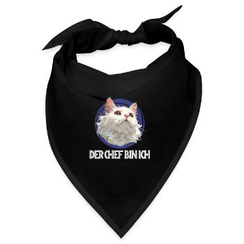 Turkish Van DER CHEF BIN ICH Lustiges Turkish Van - Bandana Dreieckstuch - Schwarz - Vorne
