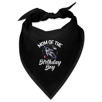 Mutter Des Geburtstagskinders Raum Astronauten - Bandana Dreieckstuch - Schwarz - Vorne