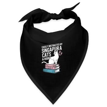 Katze Singapura Geschenk - Bandana Dreieckstuch - Schwarz - Vorne