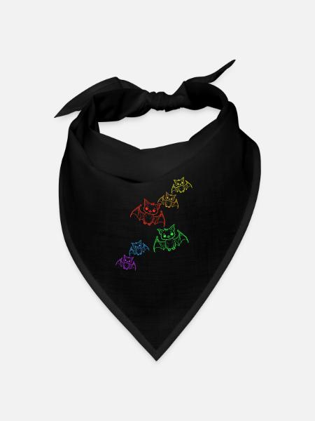 Flerdemäuse Halloween Regenbogen Fledermaus LGBT - Bandana Dreieckstuch - Schwarz
