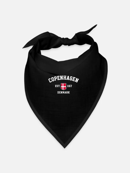 Copenhagen Denmark - Bandana Dreieckstuch - Schwarz