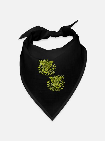 Krähe Raben Vögel okkult Krähen Rabe - Bandana Dreieckstuch - Schwarz
