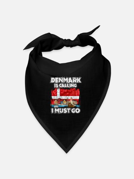 Dänemark - Bandana Dreieckstuch - Schwarz