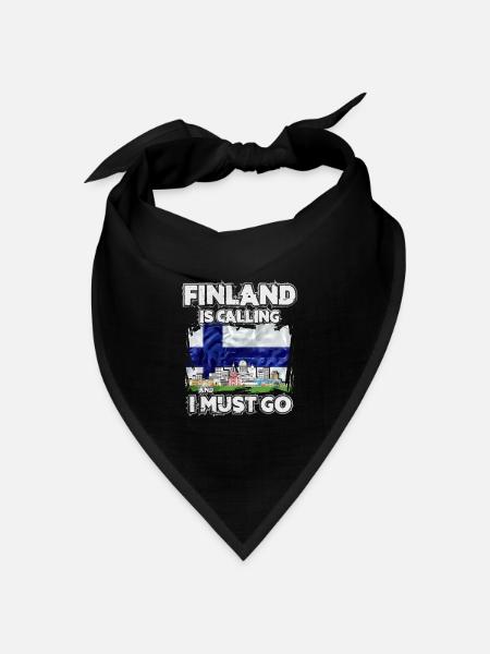 Finnland - Bandana Dreieckstuch - Schwarz
