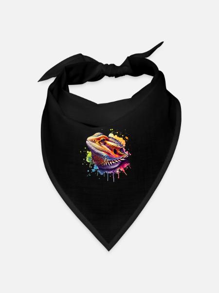 Bartagame Bartagamen Bearded Dragon - Bandana Dreieckstuch - Schwarz