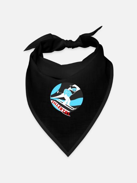 Skifahren im Zillertal - Bandana Dreieckstuch - Schwarz