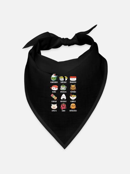 Sushi - Bandana Dreieckstuch - Schwarz